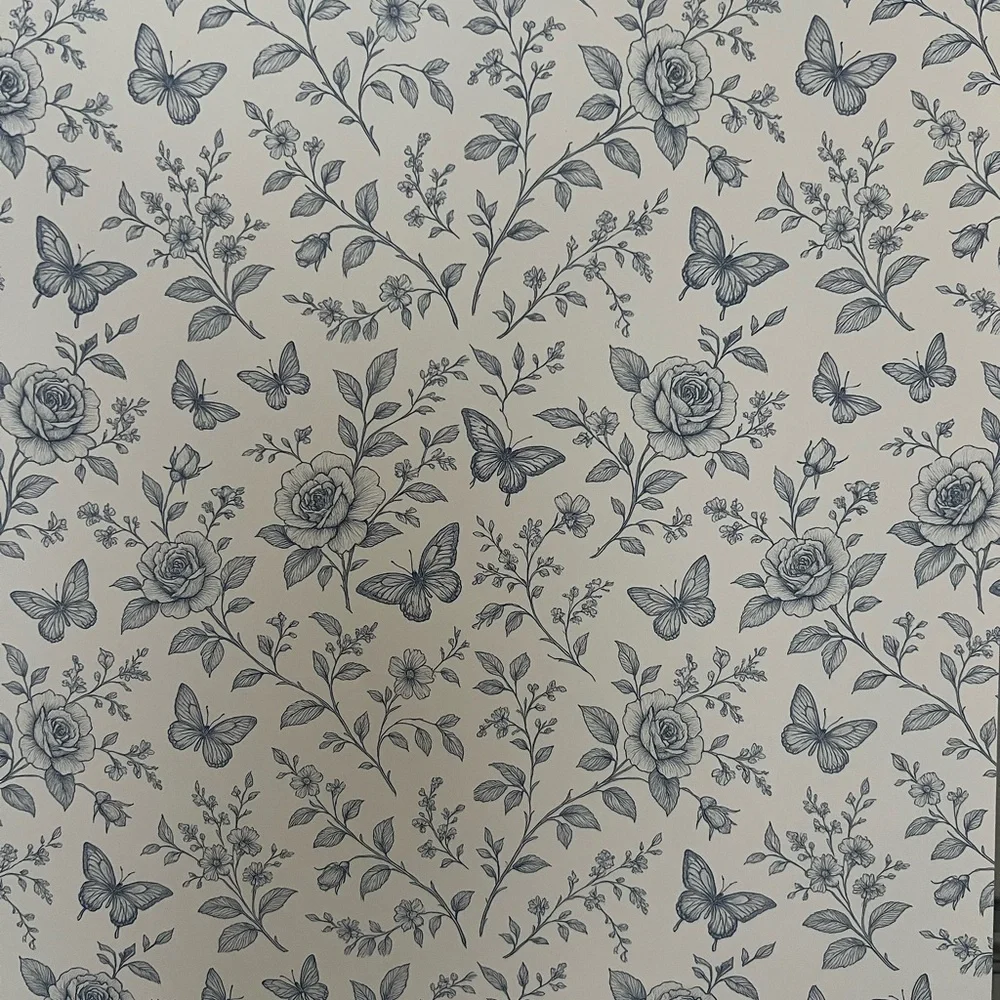 Floral Blue and White Peel & Stick Wallpaper